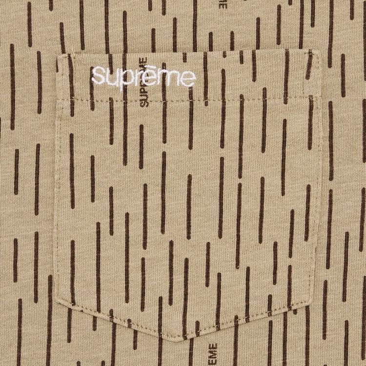 Supreme Shorts-Sleeve Pocket T-Shirt Tan Raindrop