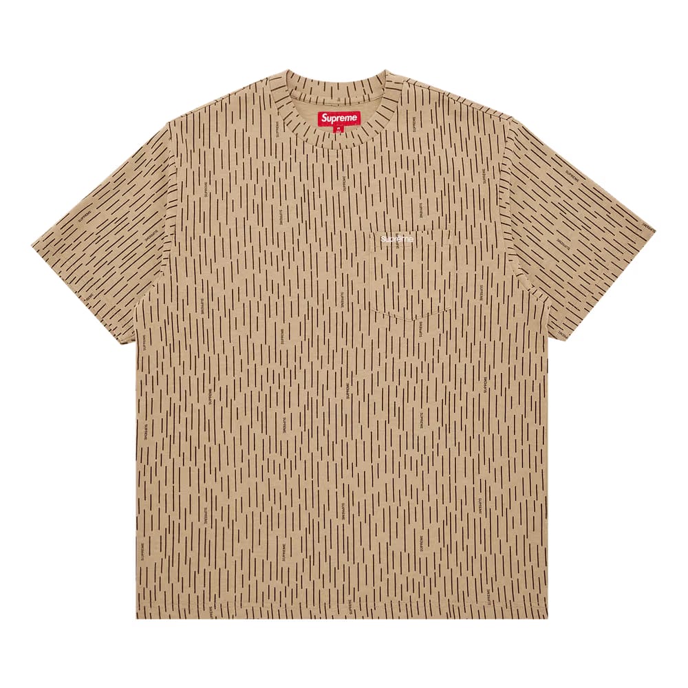 Supreme Shorts-Sleeve Pocket T-Shirt Tan Raindrop