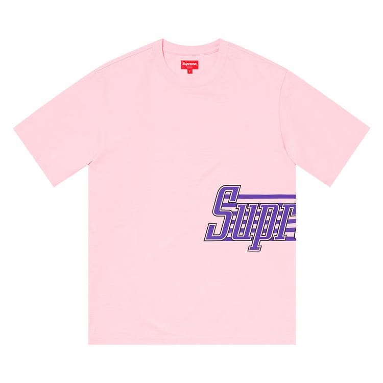 Supreme Side Logo Shorts-Sleeve Top Pink