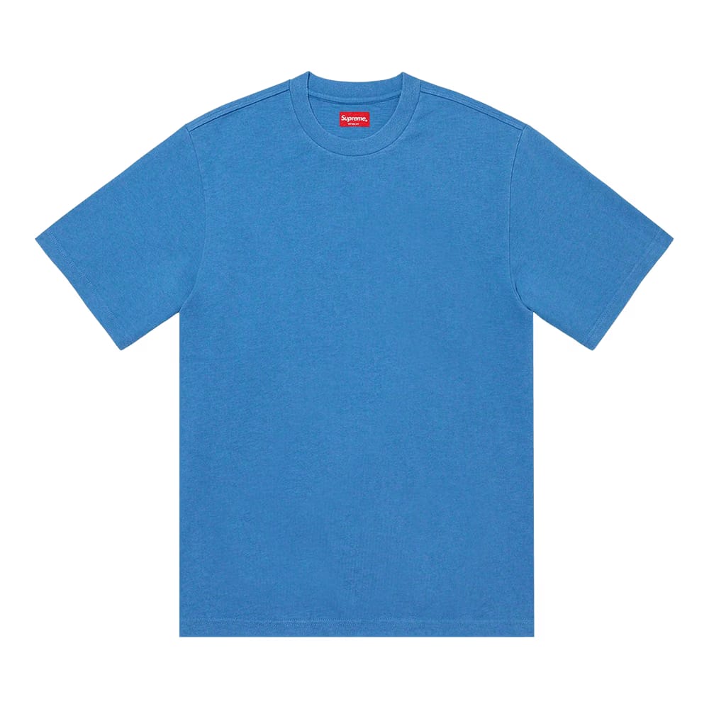 Supreme Contrast Appliqué Shorts-Sleeve Top Light Blue