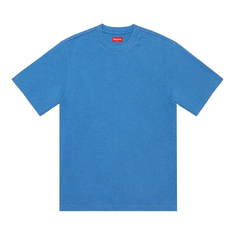 Supreme Contrast Appliqué Shorts-Sleeve Top Light Blue