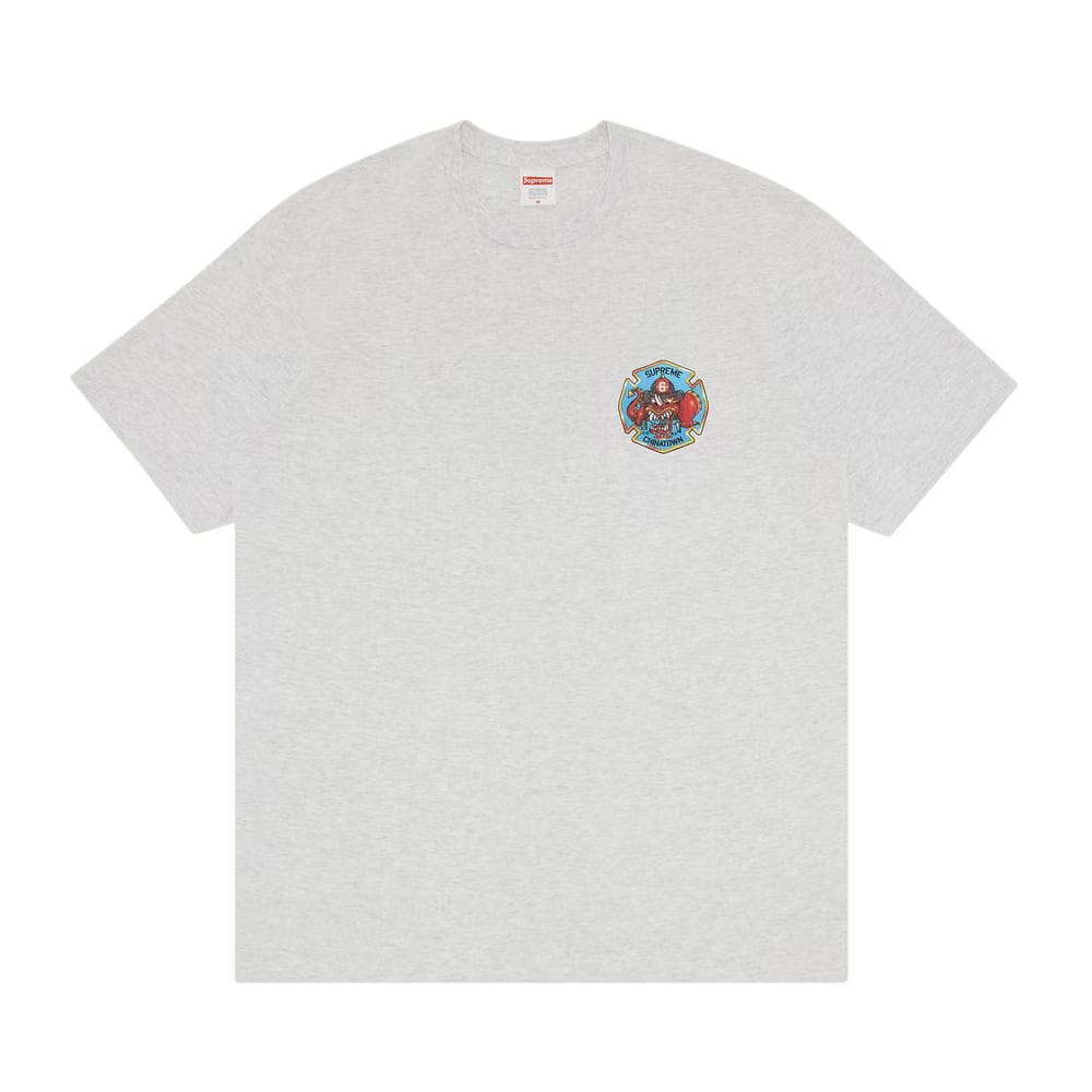 Supreme FDNY Engine 9 T-Shirt Ash Grey