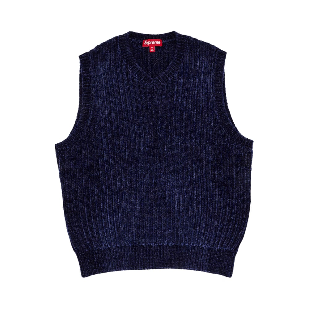 Supreme Chenille Sweater Vest Navy