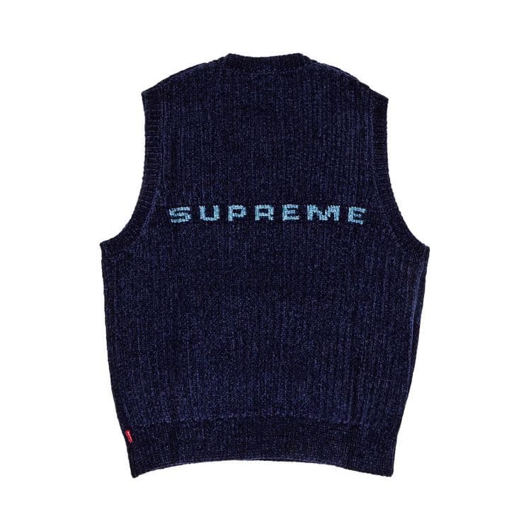 Supreme Chenille Sweater Vest Navy