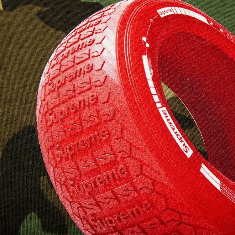 Supreme Tire T-Shirt Woodland Camo