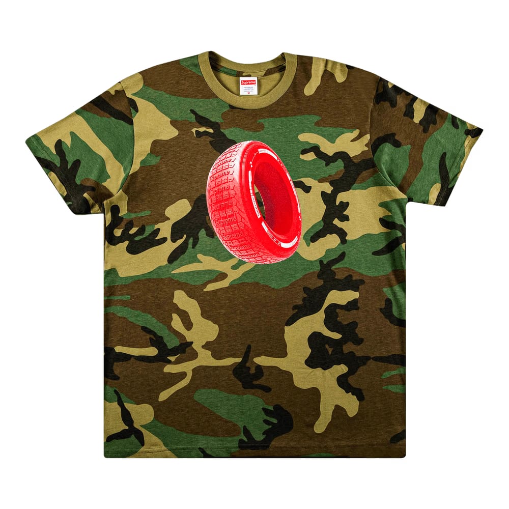 Supreme Tire T-Shirt Woodland Camo