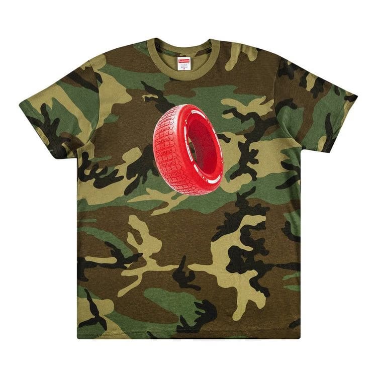 Supreme Tire T-Shirt Woodland Camo