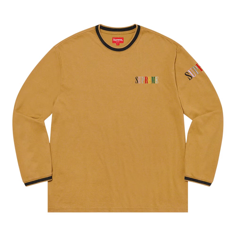 Supreme Multicolor Logo Long-Sleeve Top Dark Gold