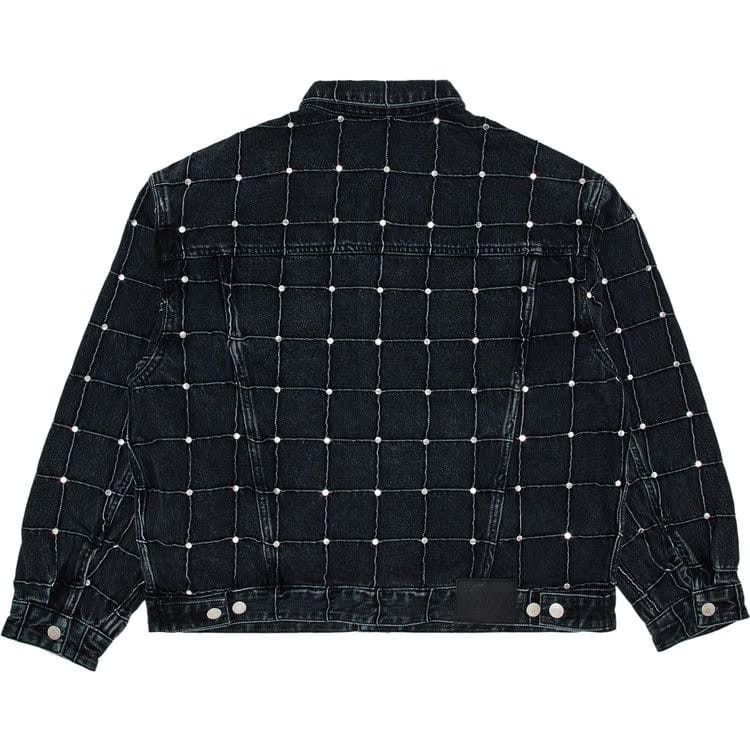 Supreme Studded Seam Denim Trucker Jacket Black