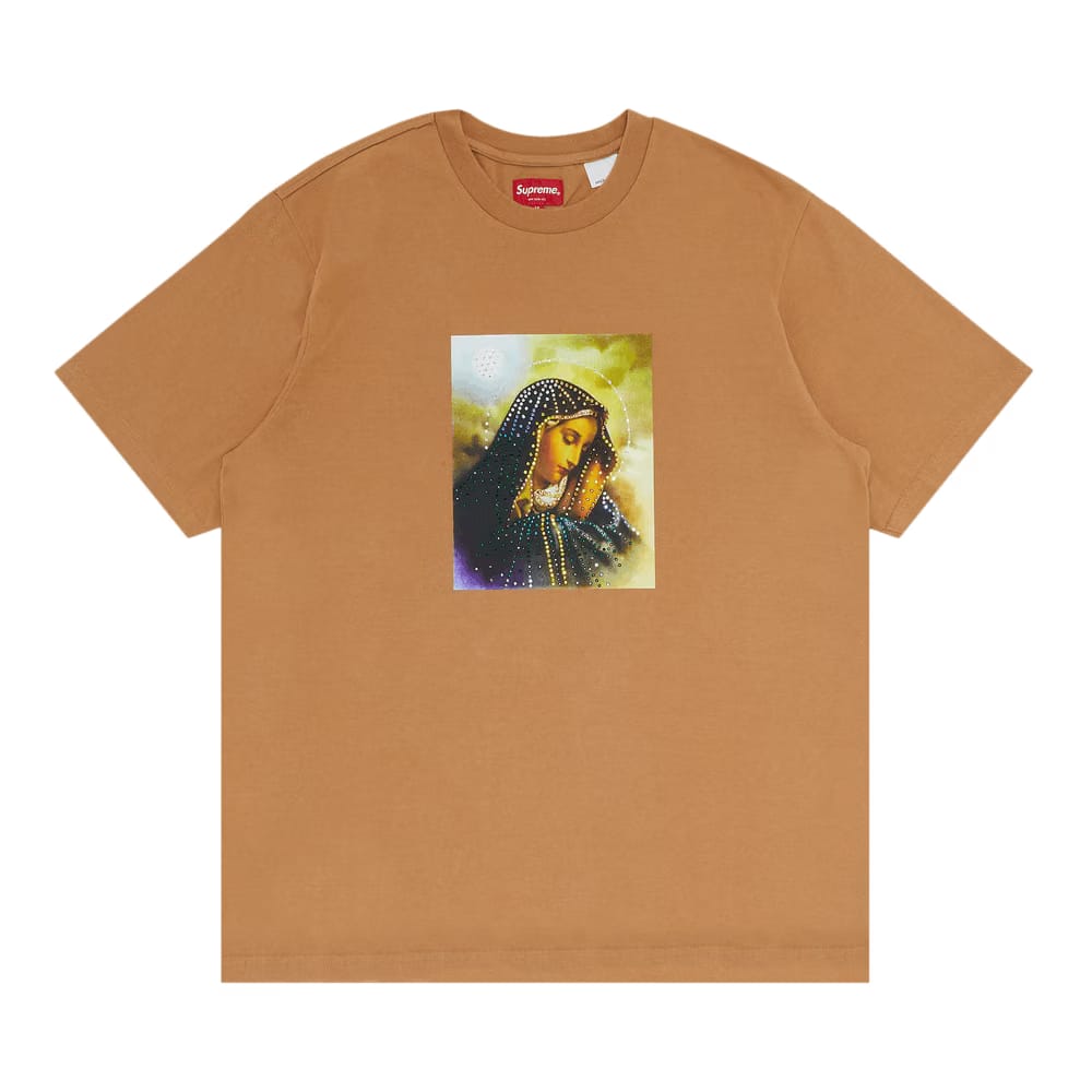 Supreme Mary Rhinestone Shorts-Sleeve Top Tan