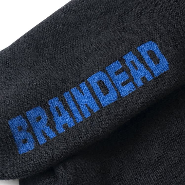 Brain Dead Striped Logo Head Socks Blue/Orange/Black
