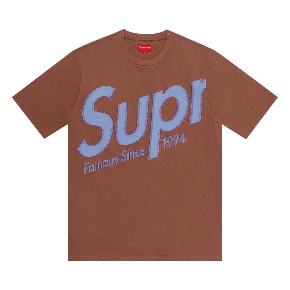 Supreme Intarsia Spellout Shorts-Sleeve Top Brown