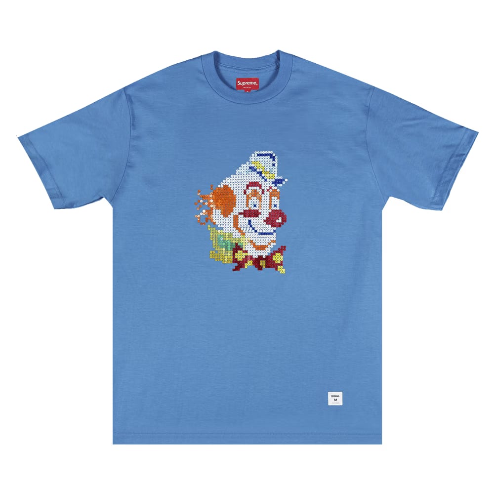 Supreme Clown Sequin Shorts-Sleeve Top Light Blue