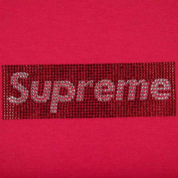 Supreme x Swarovski Box Logo T-Shirt Red