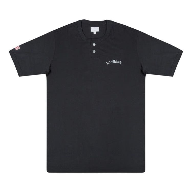 Supreme x Playboy Shorts-Sleeve Henley Top Black
