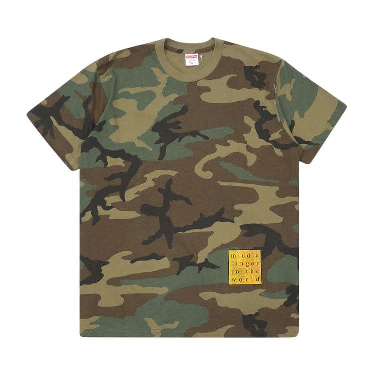 Supreme Middle Finger to the World T-Shirt Woodland Camo