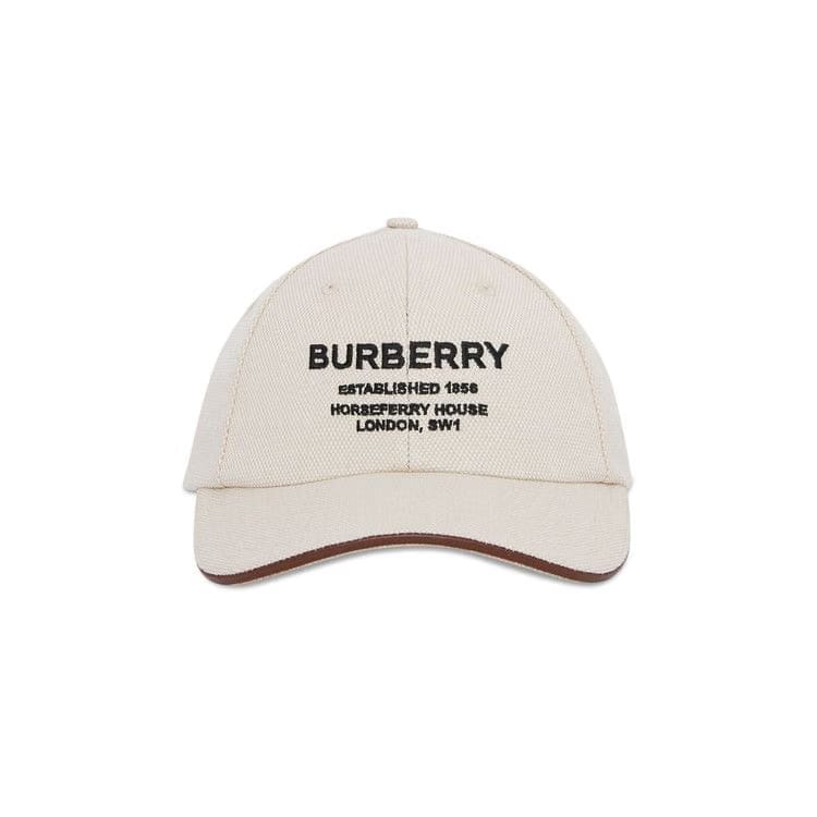 Burberry Horseferry Motif Canvas Baseball Cap Natural