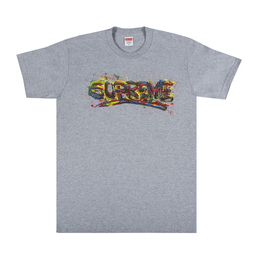 Supreme Paint Logo T-Shirt Heather Grey