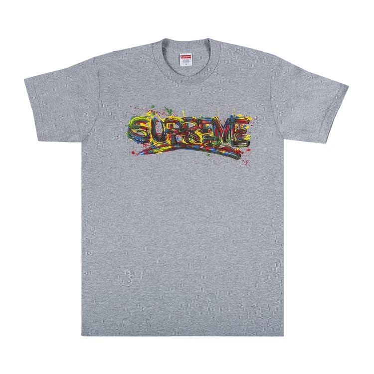 Supreme Paint Logo T-Shirt Heather Grey