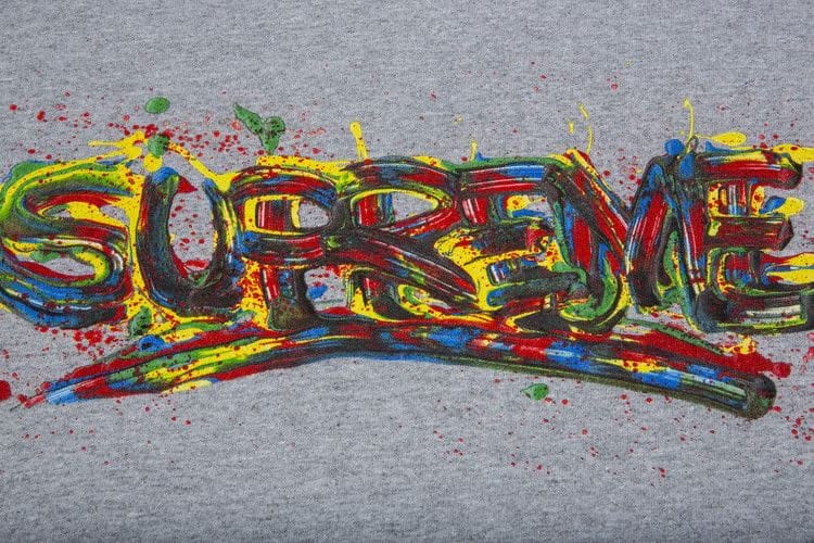 Supreme Paint Logo T-Shirt Heather Grey