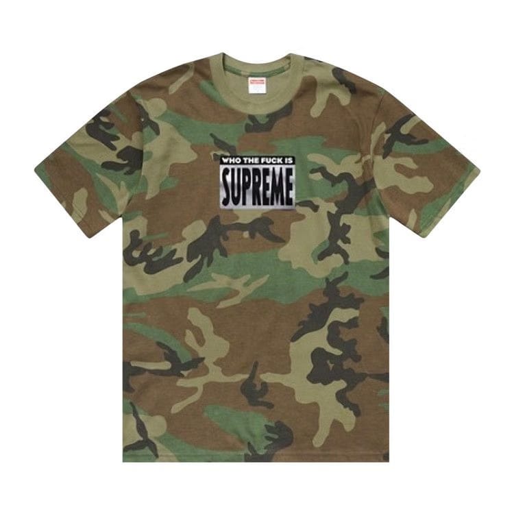 Supreme Who The Fuck T-Shirt Woodland Camo