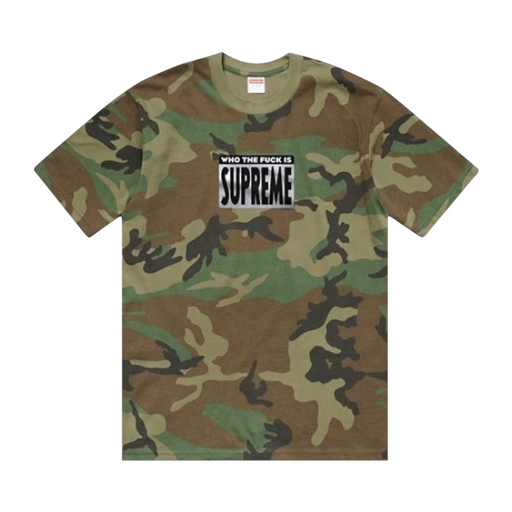 Supreme Who The Fuck T-Shirt Woodland Camo