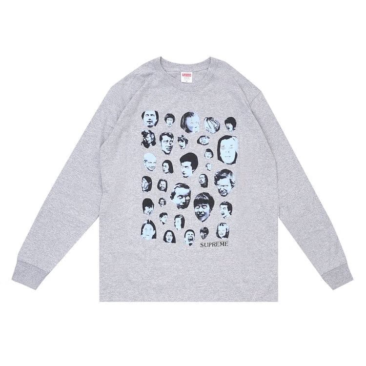 Supreme Faces Long-Sleeve T-Shirt Heather Grey