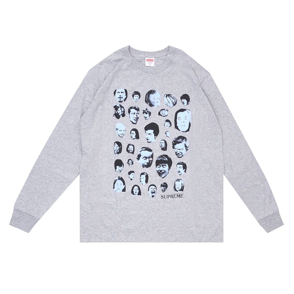 Supreme Faces Long-Sleeve T-Shirt Heather Grey