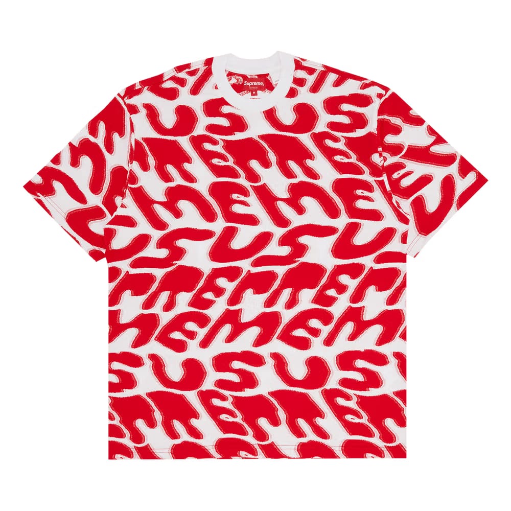 Supreme Stacked Intarsia Shorts-Sleeve Top White