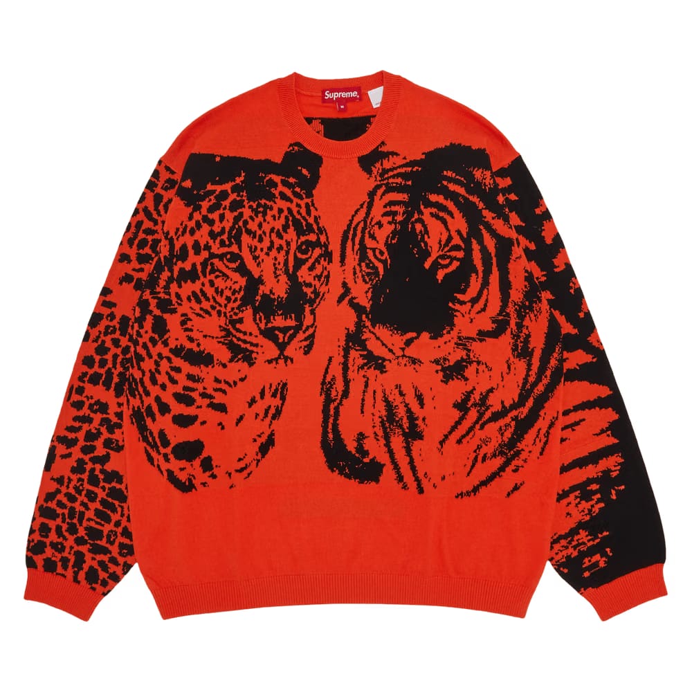 Supreme Big Cats Jacquard Long-Sleeve Top Orange