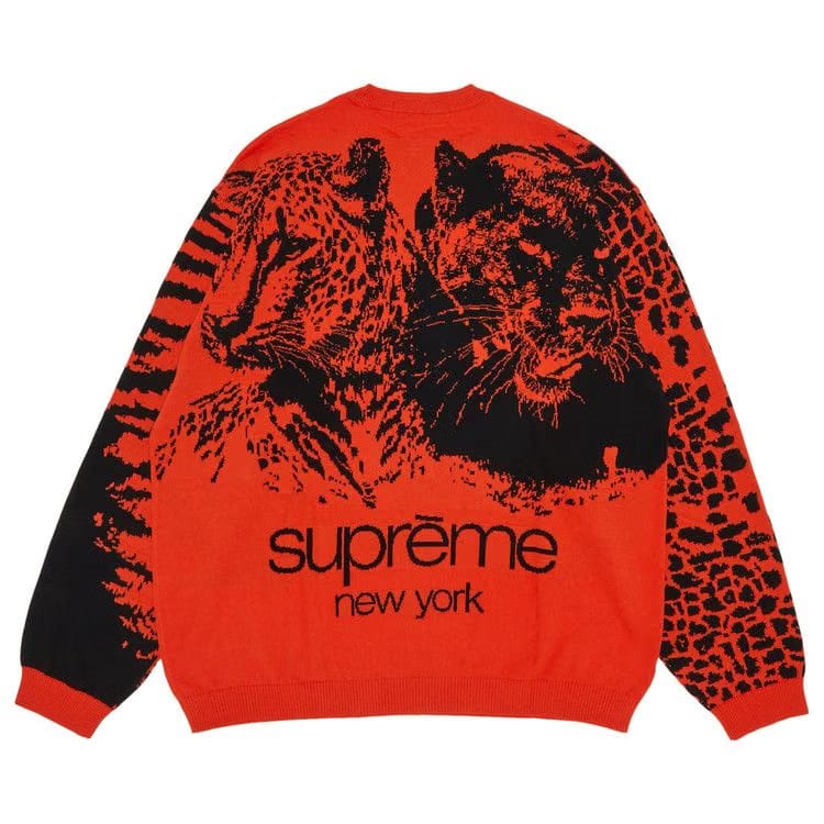 Supreme Big Cats Jacquard Long-Sleeve Top Orange