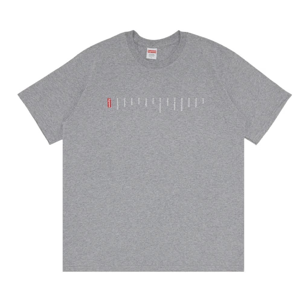 Supreme Location T-Shirt Heather Grey