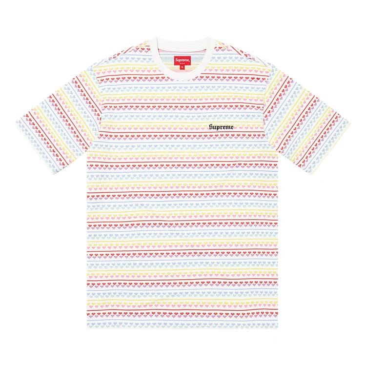 Supreme Hearts Jacquard Shorts-Sleeve Top White