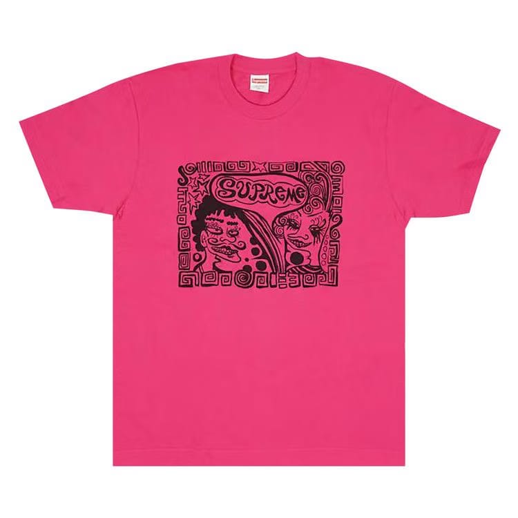 Supreme Faces T-Shirt Dark Pink