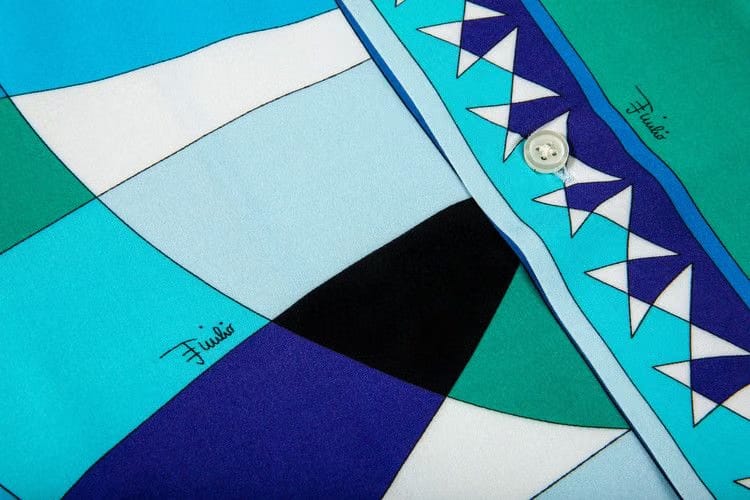 Supreme x Emilio Pucci Shorts-Sleeve Shirt Blue