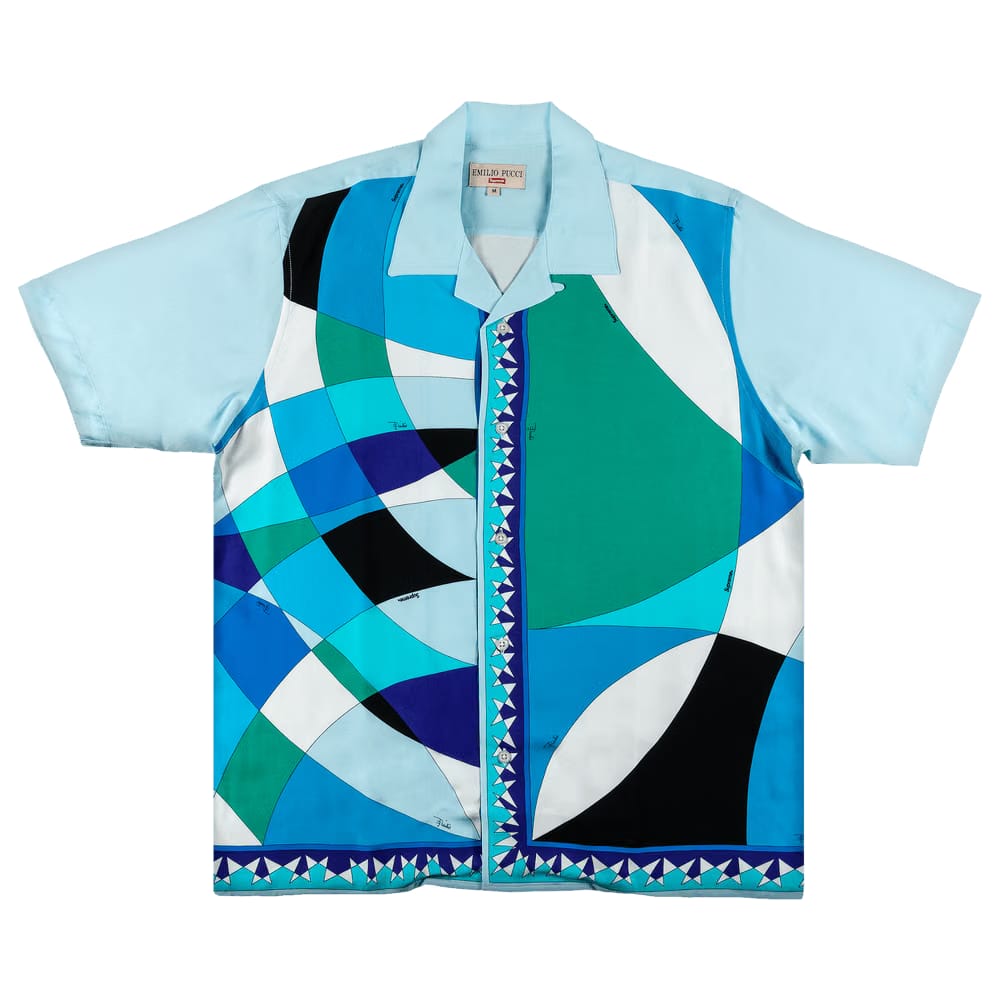 Supreme x Emilio Pucci Shorts-Sleeve Shirt Blue