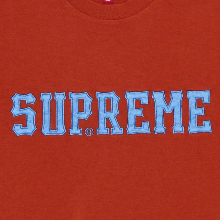 Supreme Twill Appliqué Shorts-Sleeve Top Orange