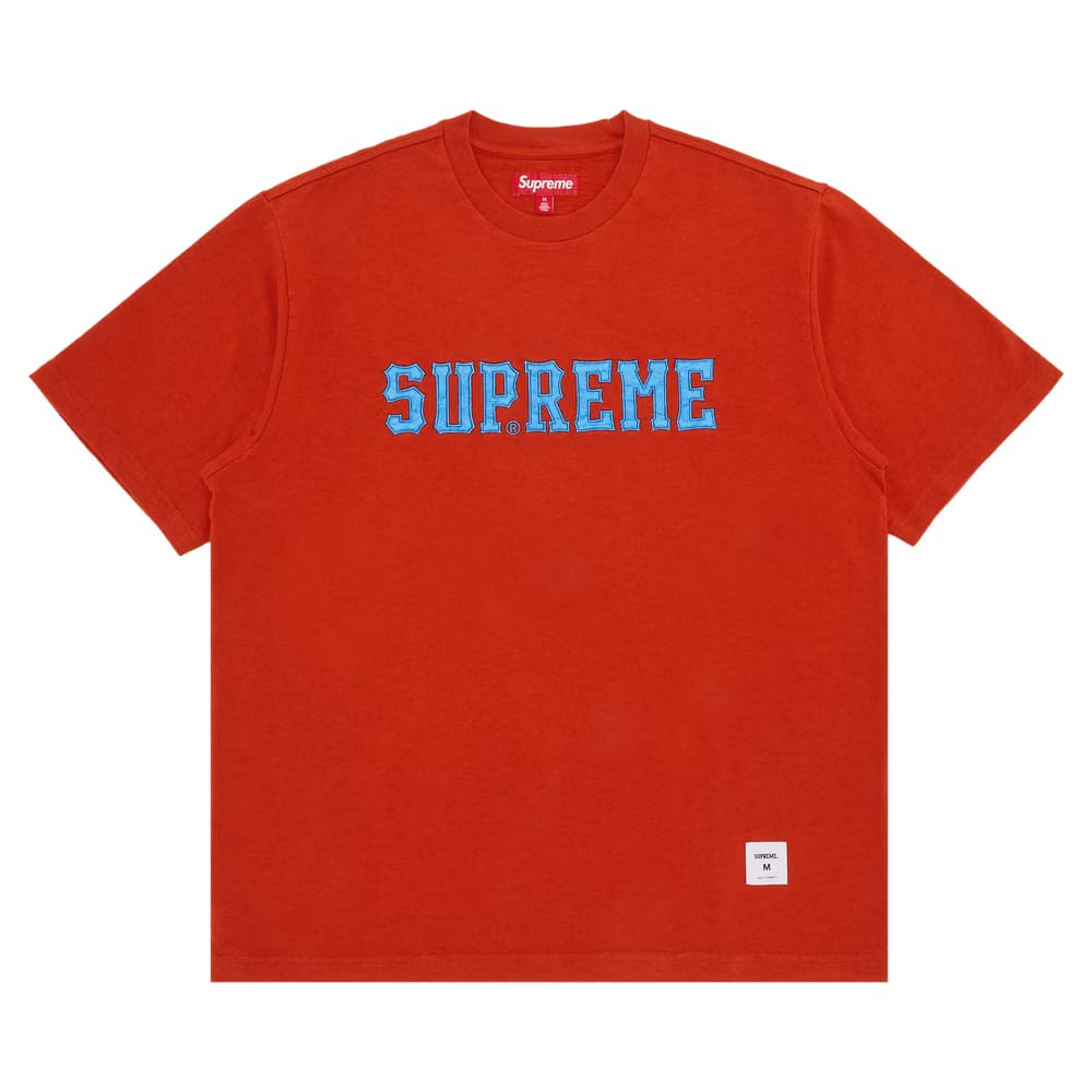 Supreme Twill Appliqué Shorts-Sleeve Top Orange