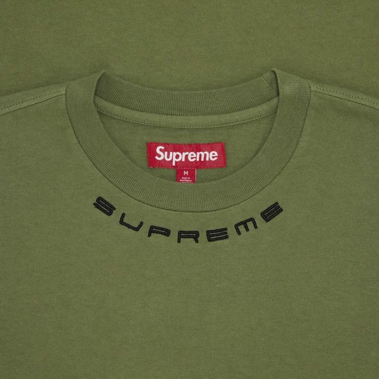 Supreme Collar Logo Long-Sleeve Top Olive