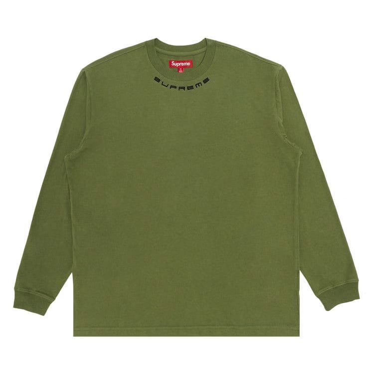 Supreme Collar Logo Long-Sleeve Top Olive