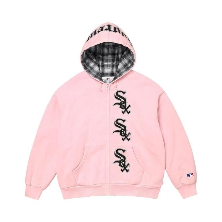 Supreme x Chicago White Sox Zip Up Hoodie Light Pink