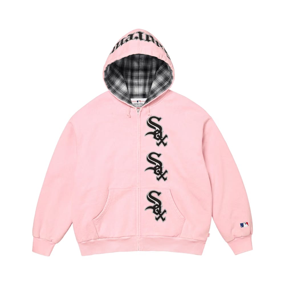 Supreme x Chicago White Sox Zip Up Hoodie Light Pink