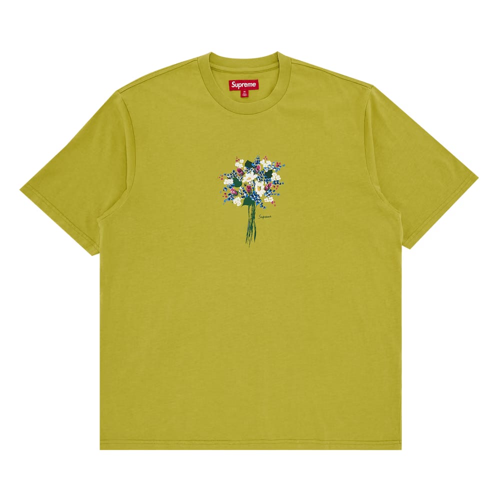 Supreme Bouquet Shorts-Sleeve Top Lime
