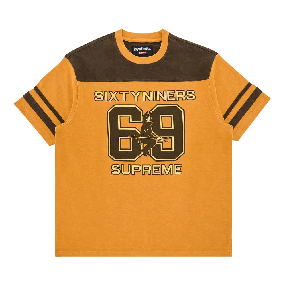 Supreme x HYSTERIC GLAMOUR 69 Football Top Light Orange