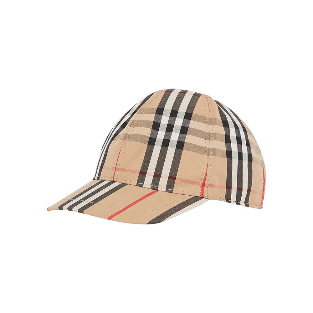 Burberry Kids Check Baseball Cap Archive Beige