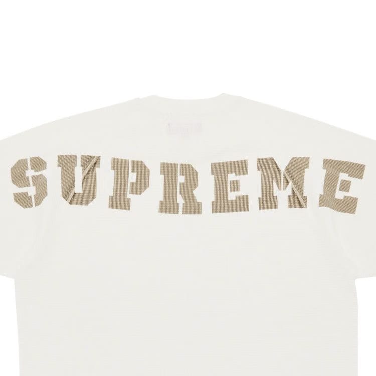 Supreme Stencil Thermal Shorts-Sleeve Top White