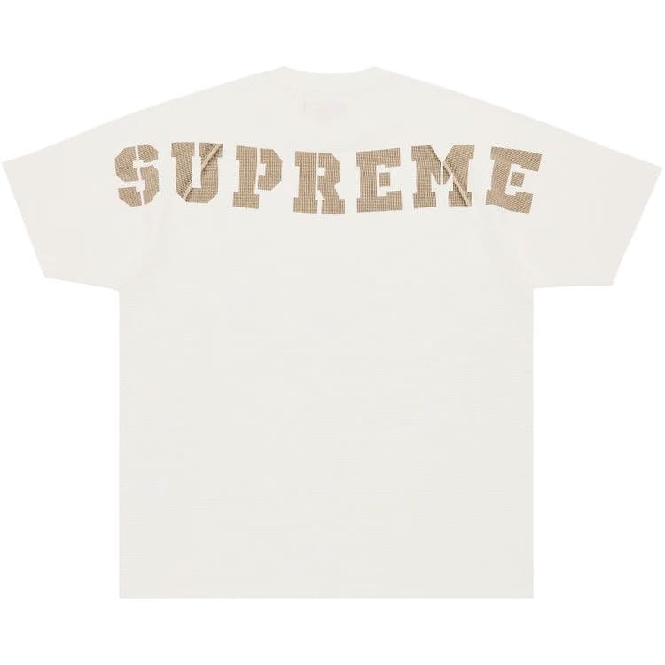 Supreme Stencil Thermal Shorts-Sleeve Top White