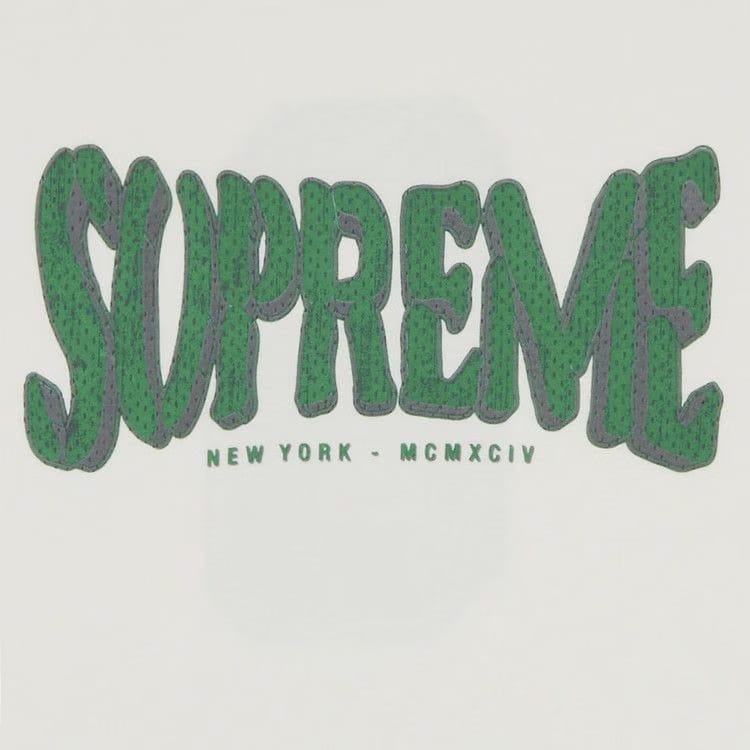 Supreme Flocked Washed Shorts-Sleeve Top White