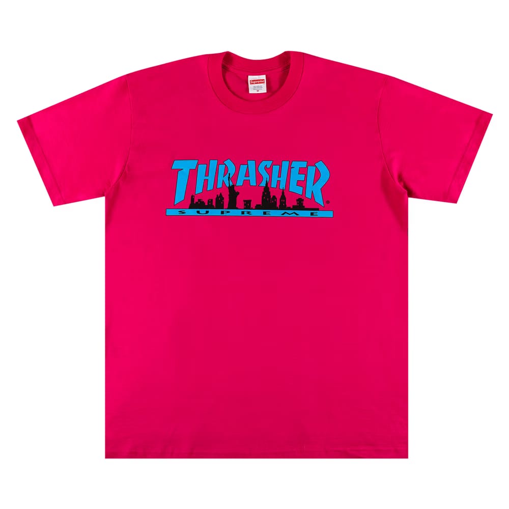 Supreme x Thrasher Skyline T-Shirt Pink