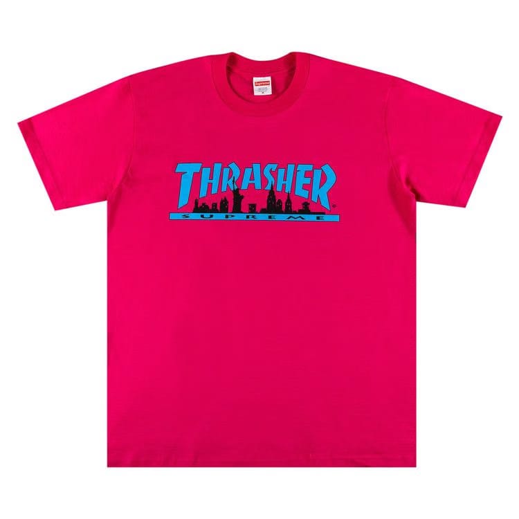Supreme x Thrasher Skyline T-Shirt Pink
